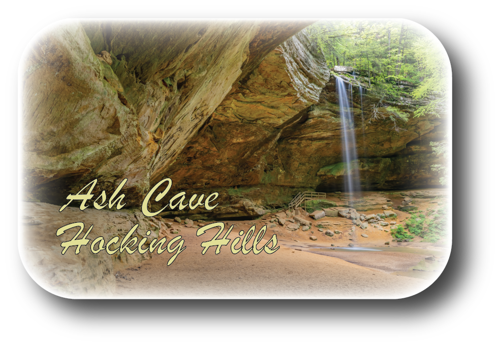 ASH CAVE - HOCKING HILLS - Rectangular Button Magnet