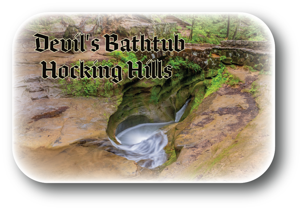 DEVIL'S BATHTUB - HOCKING HILLS - Rectangular Button Magnet