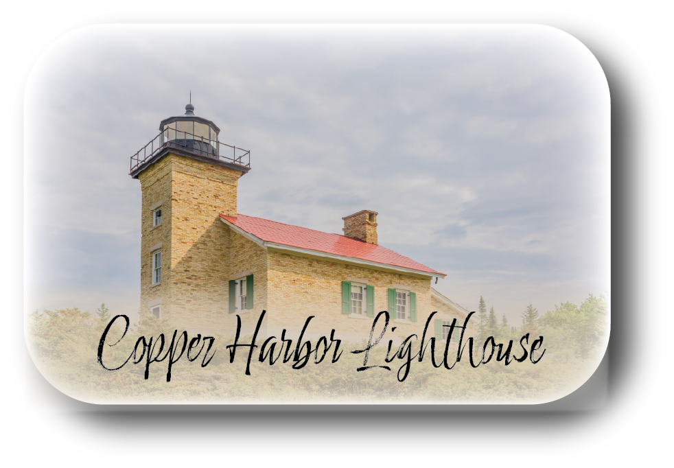 Image of COPPER HARBOR | LIGHTHOUSE | RECTANGULAR BUTTON MAGNET