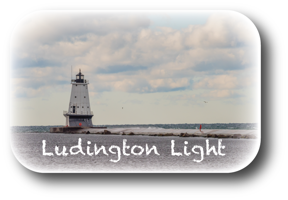 Image of LUDINGTON LIGHT - RECTANGULAR BUTTON MAGNET