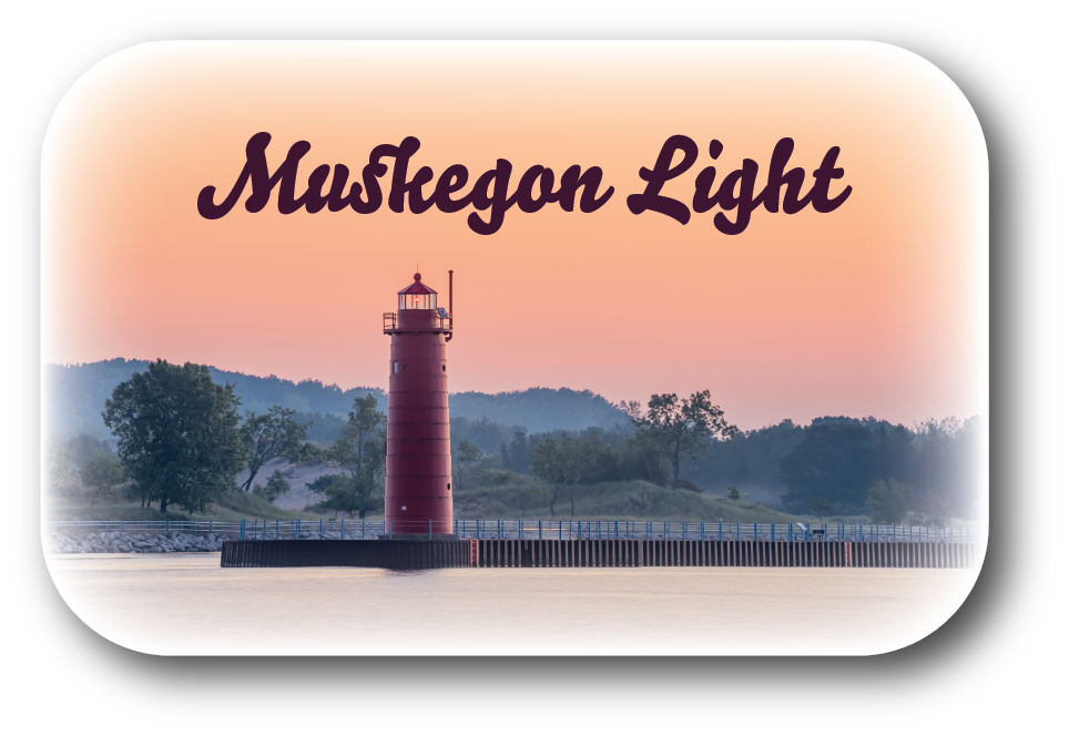 Image of MUSKEGON LIGHT - Rectangular Button Magnet - 2.75