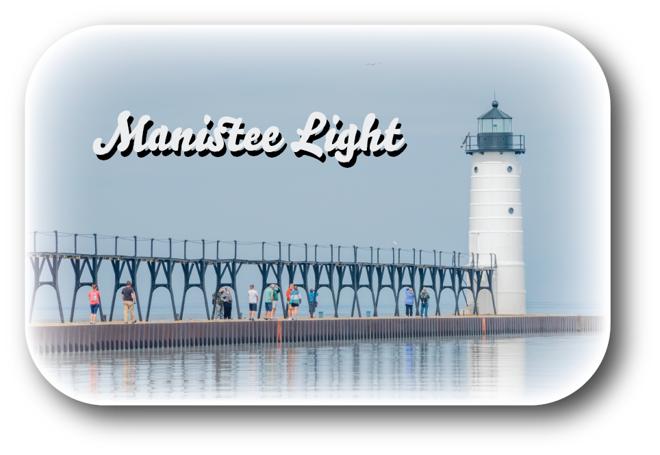 Image of MANISTEE LIGHT - Rectangular Button Magnet - 2.75