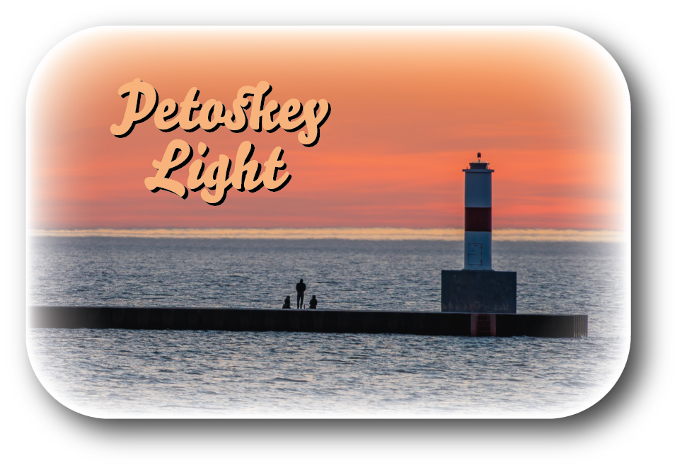 Image of PETOSKEY LIGHT - Rectangular Button Magnet - 2.75