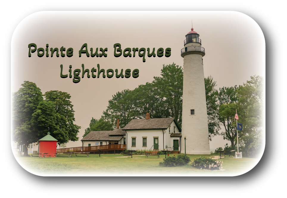Image of POINTE AUX BARQUES LIGHTHOUSE - Rectangular Button Magnet - 2.75