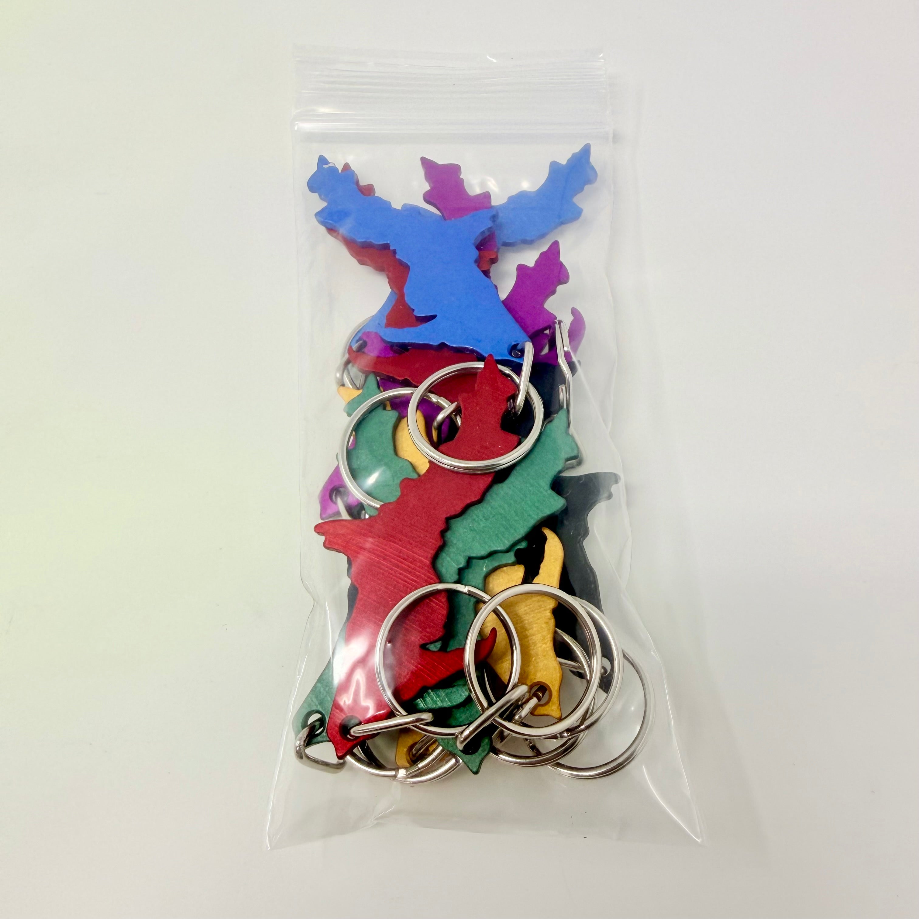Image of Michigan - Upper Peninsula Shaped - Aluminum Keychains Anodized (12 Pack - 2 of Each Color)
