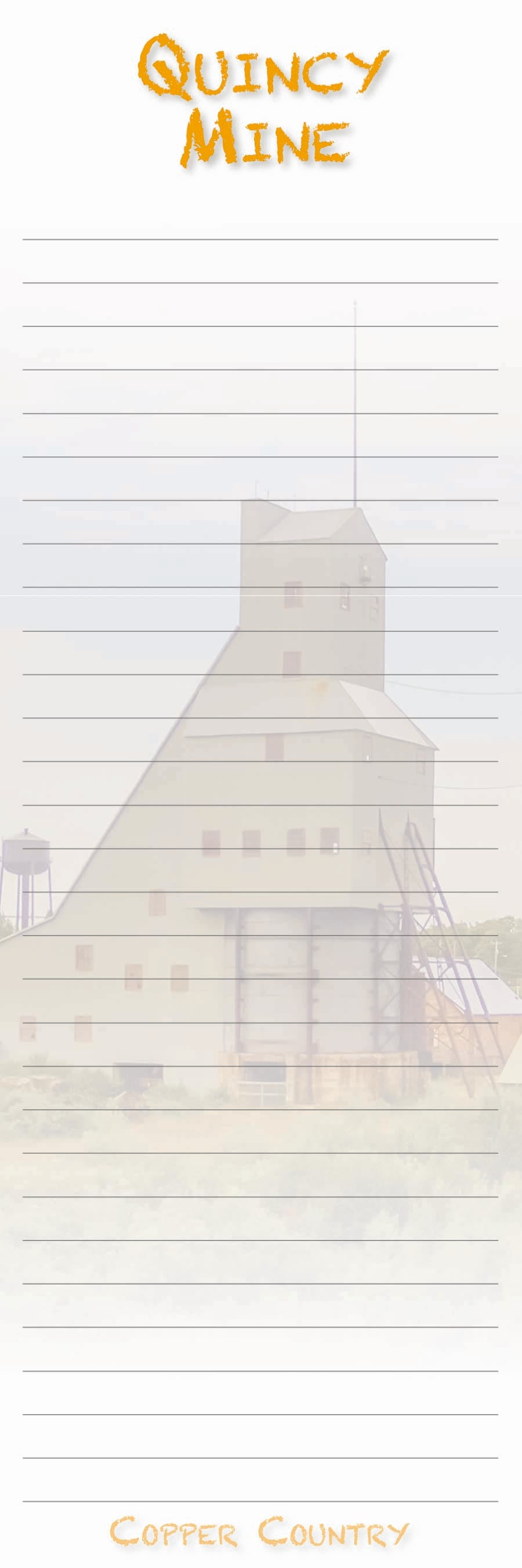 Quincy Mine - 3"x9" Magnetic Notepad - 50 sheets