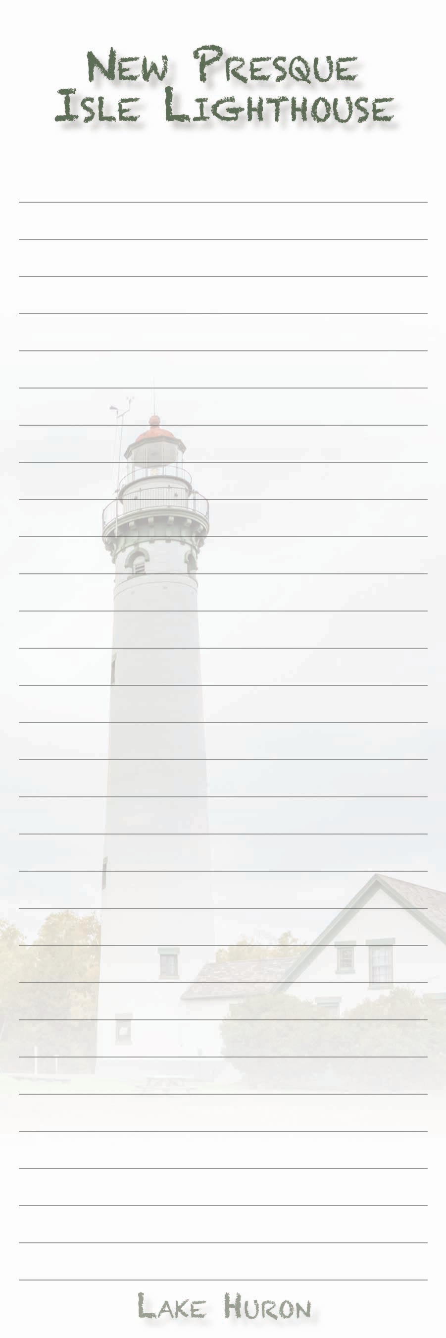 New Presque Isle Lighthouse - 3"x9" Magnetic Notepad - 50 sheets
