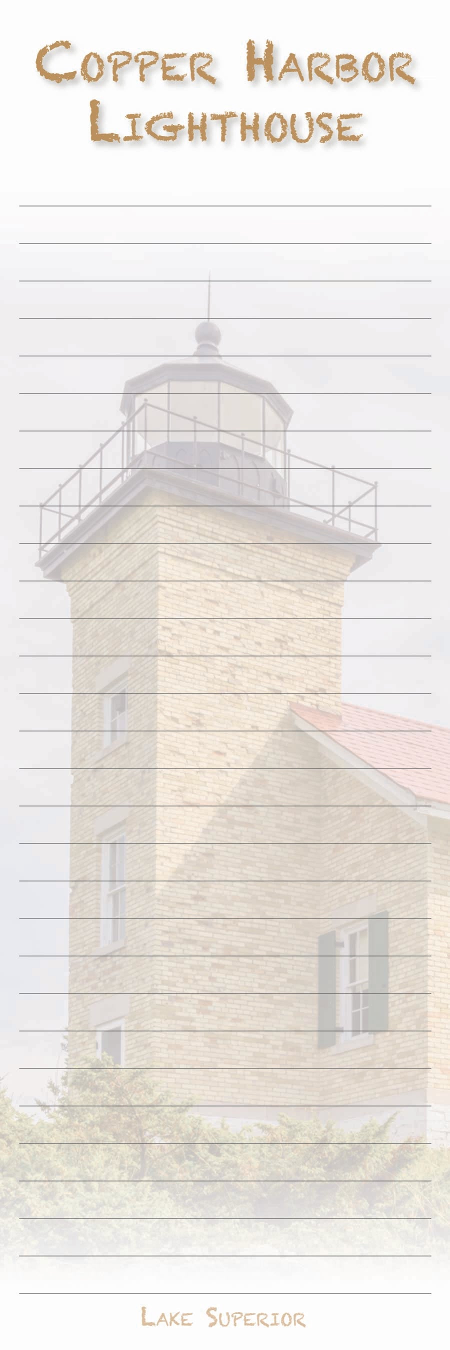 Copper Harbor Lighthouse - 3"x9" Magnetic Notepad - 50 sheets