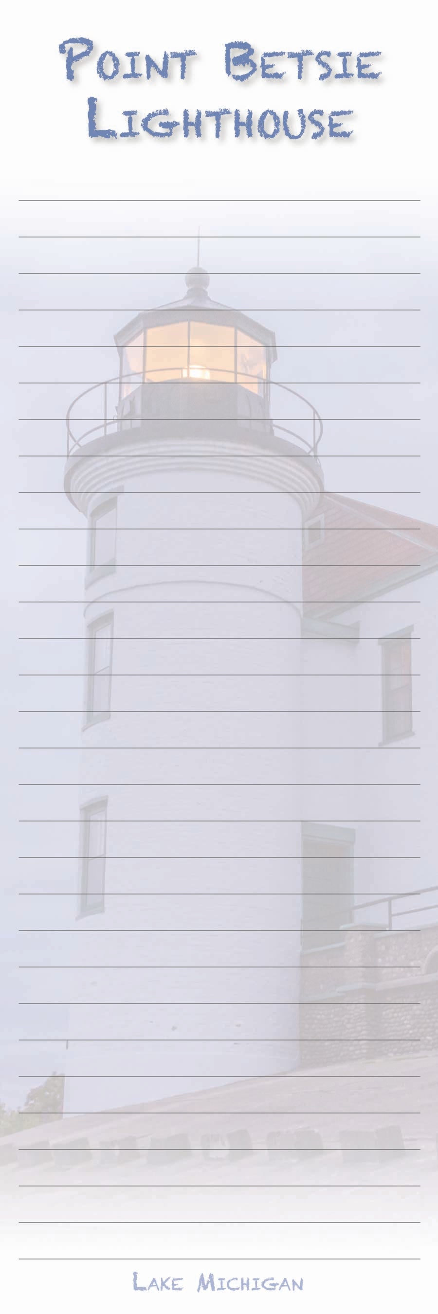 Point Betsie Lighthouse - 3"x9" Magnetic Notepad - 50 sheets