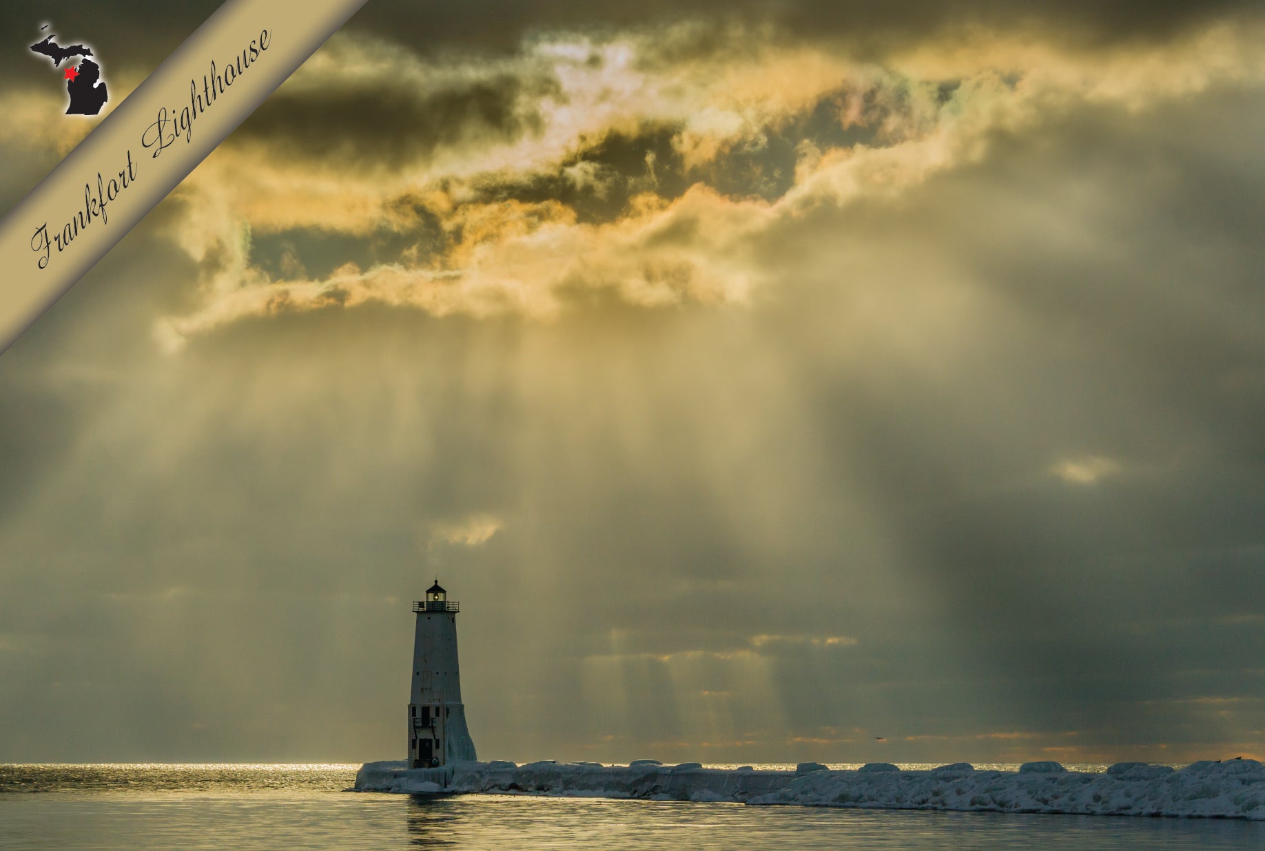 FRANKFORT LIGHTHOUSE - 4"x6" Quality Michigan Postcard