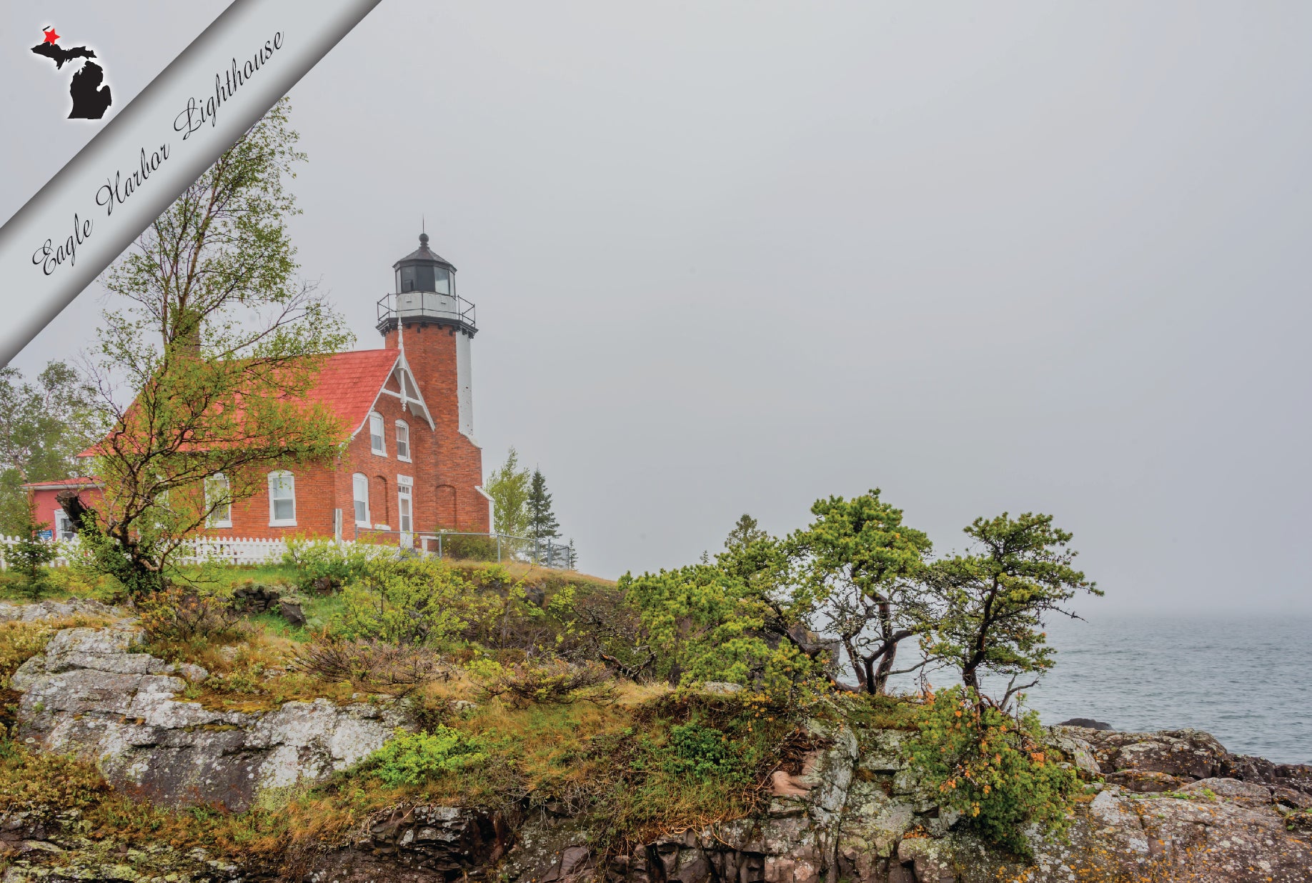 EAGLE HARBOR LIGHTHOUSE - 4"x6" Quality Michigan Postcard
