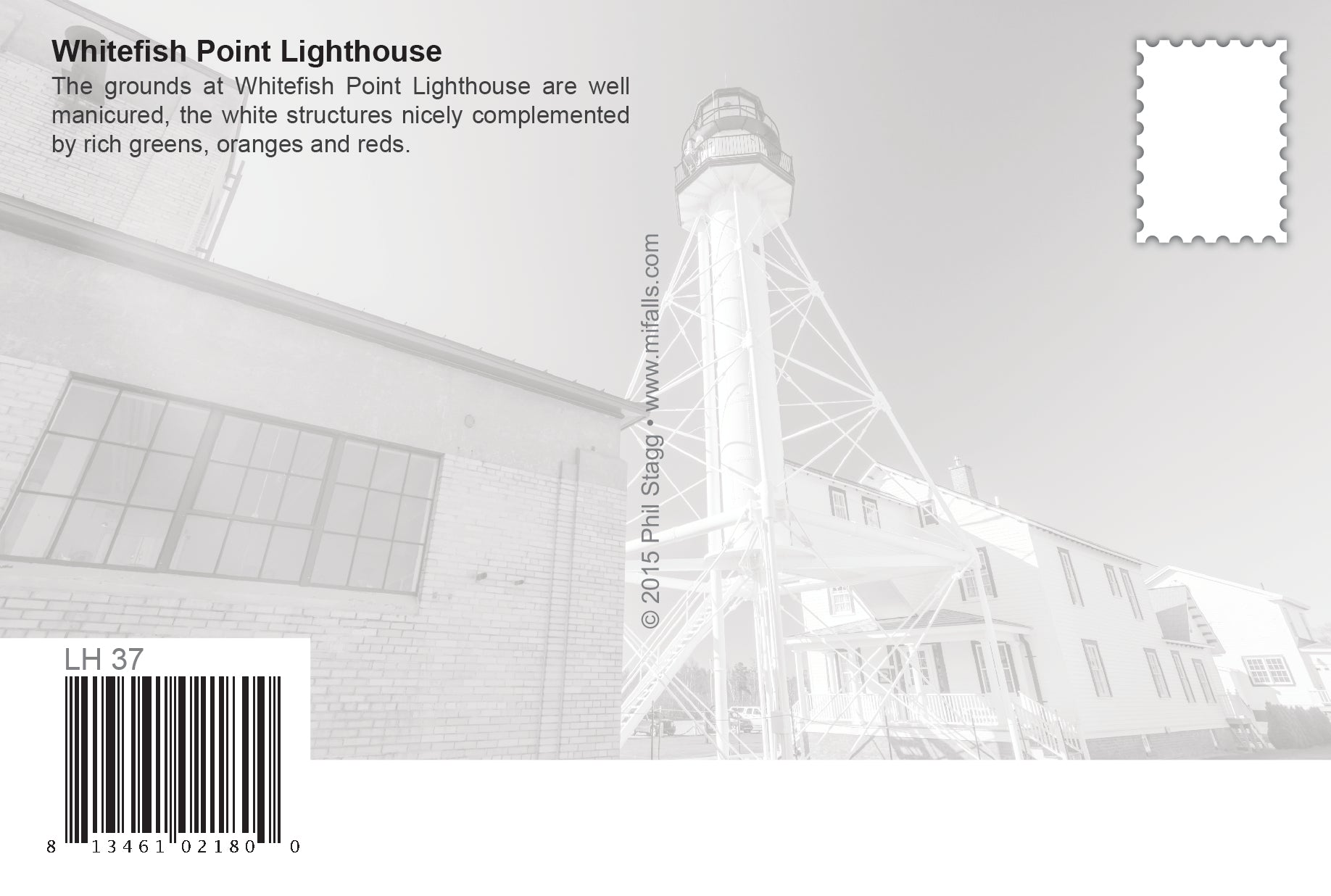 WHITEFISH POINT LIGHTHOUSE - 4"x6" Quality Michigan Postcard