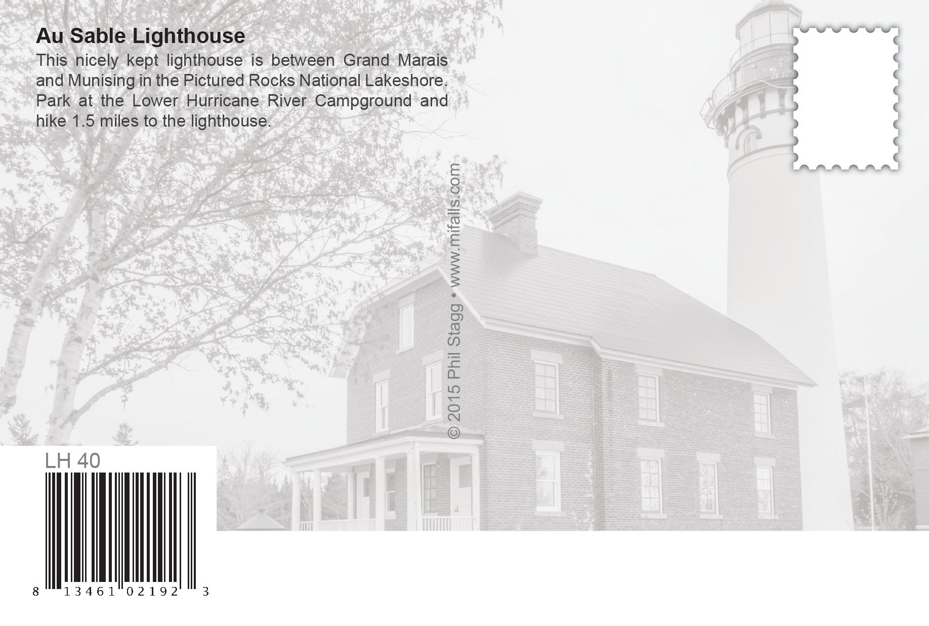 AU SABLE LIGHTHOUSE - 4"x6" Quality Michigan Postcard