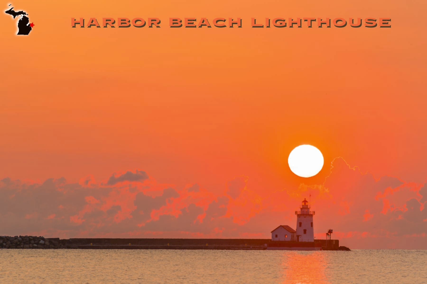 HARBOR BEACH LIGHTHOUSE - 4"x6" Postcard