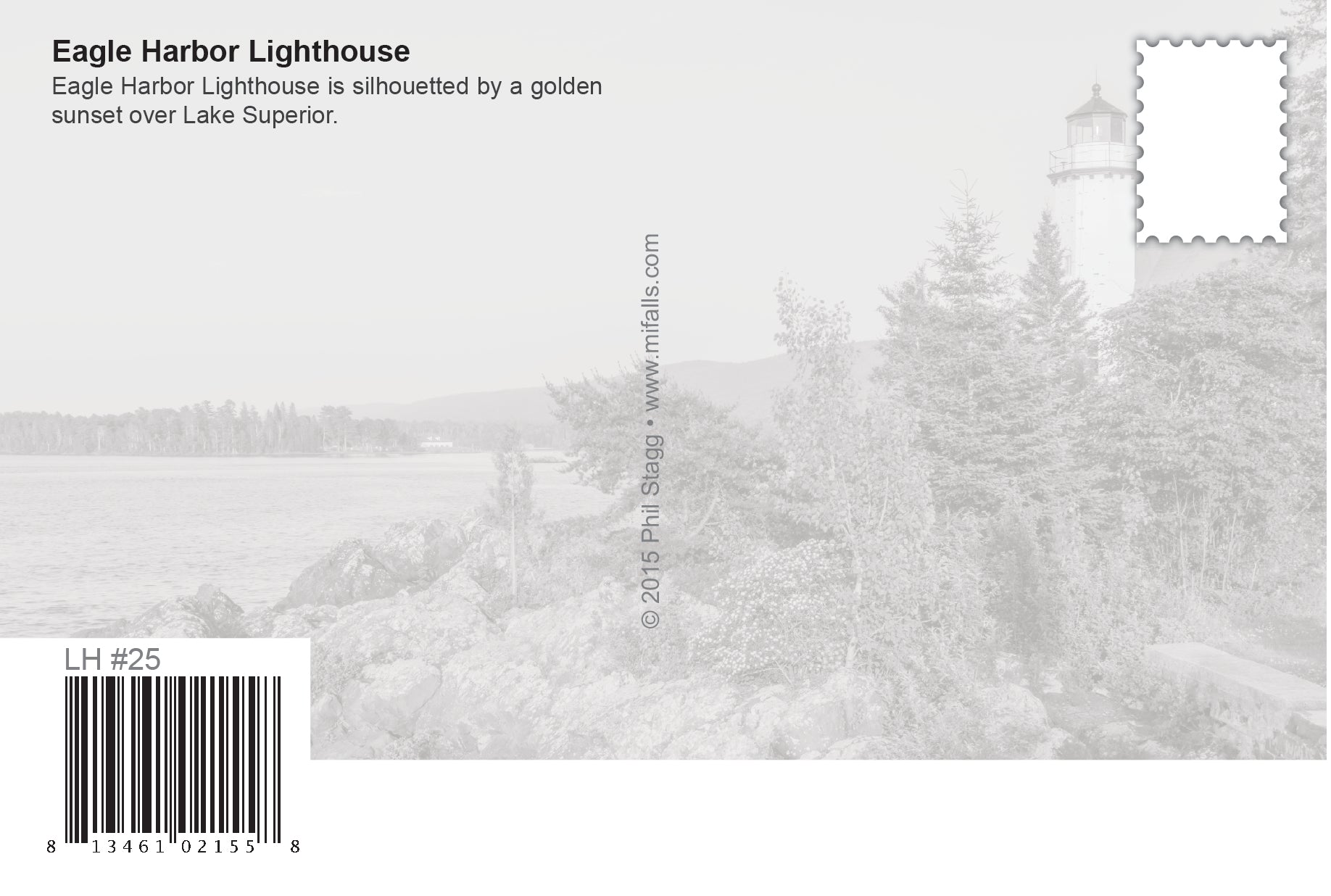 EAGLE HARBOR LIGHTHOUSE - 4"x6" Quality Michigan Postcard