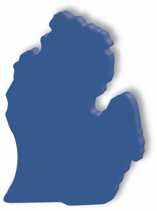 MICHIGAN LOWER PENINSULA  Blue Aluminum Magnet