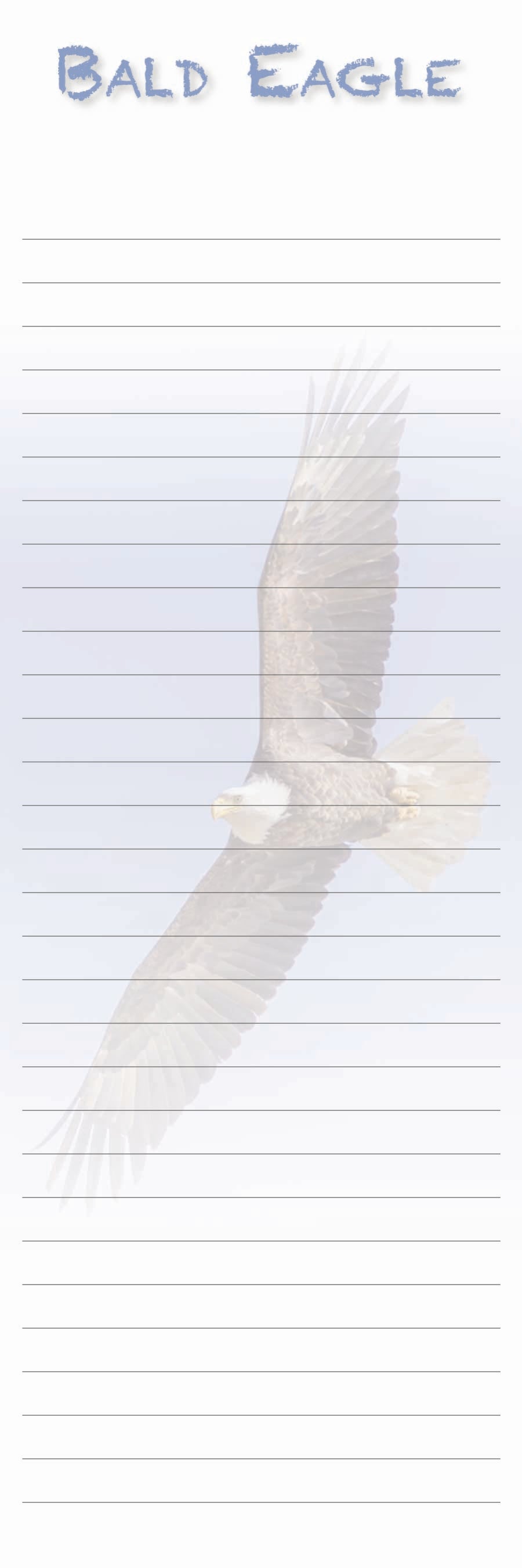 Bald Eagle - 3"x9" Magnetic Notepad - 50 sheets