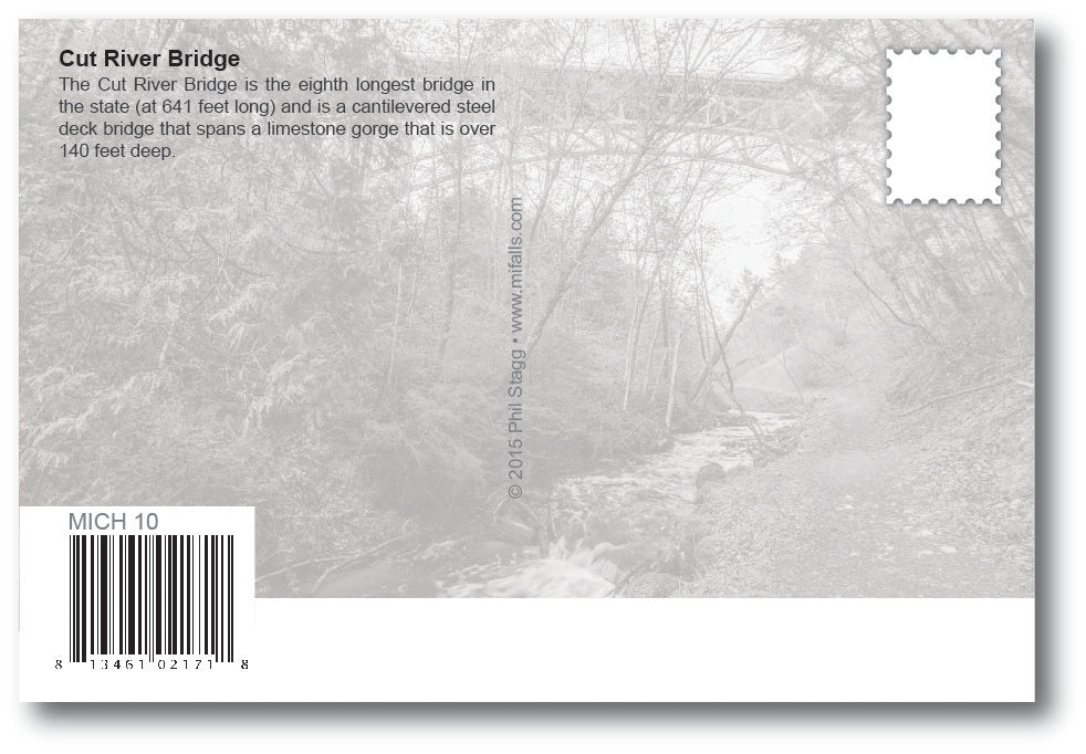 CUT RIVER BRIDGE - 4"x6" Quality Postcard