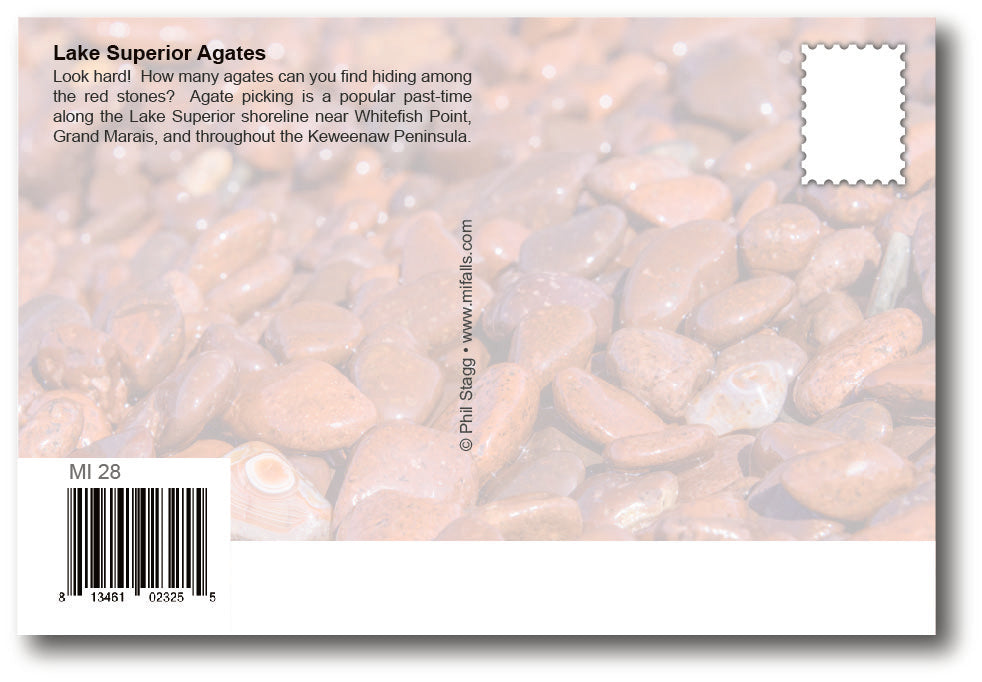 LAKE SUPERIOR AGATES - 4"x6" Quality Michigan Postcard