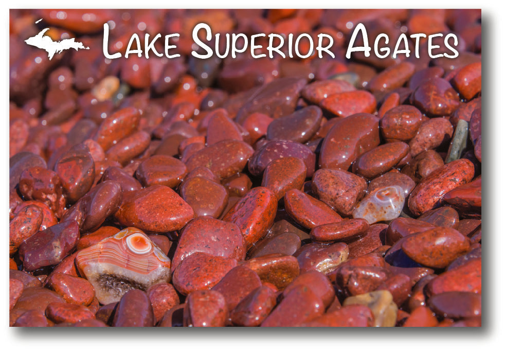 LAKE SUPERIOR AGATES - 4"x6" Quality Michigan Postcard
