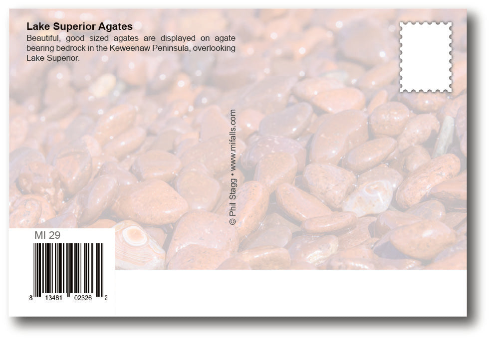 LAKE SUPERIOR AGATES - 4"x6" Quality Michigan Postcard