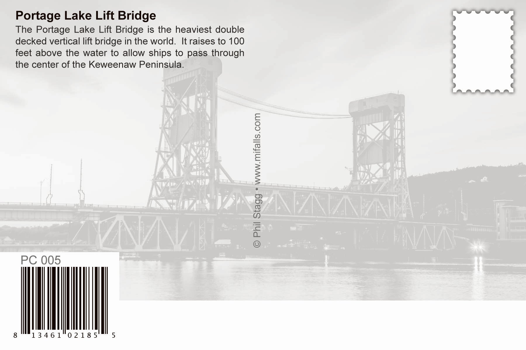 PORTAGE LAKE LIFT BRIDGE - Michigan Postcard