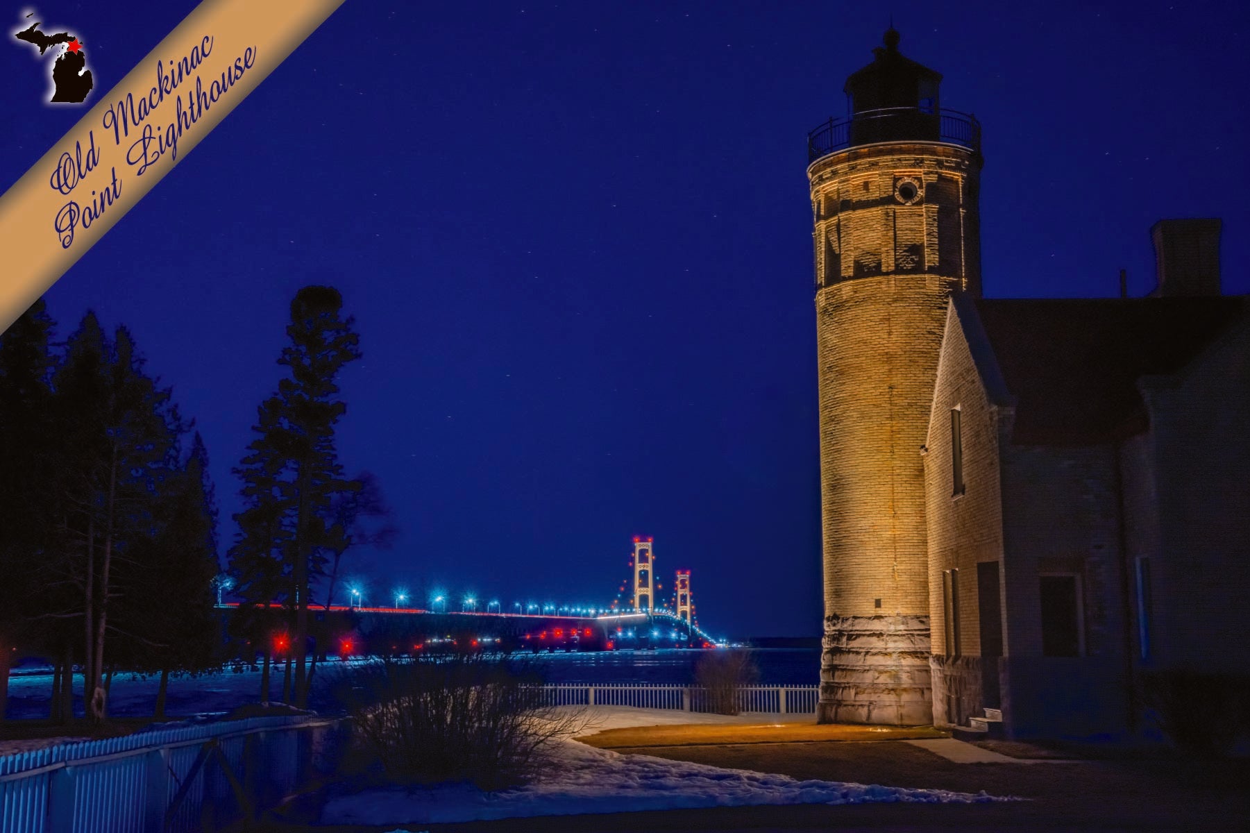 Image of OLD MACKINAC POINT LIGHTHOUSE - Michigan Postcard