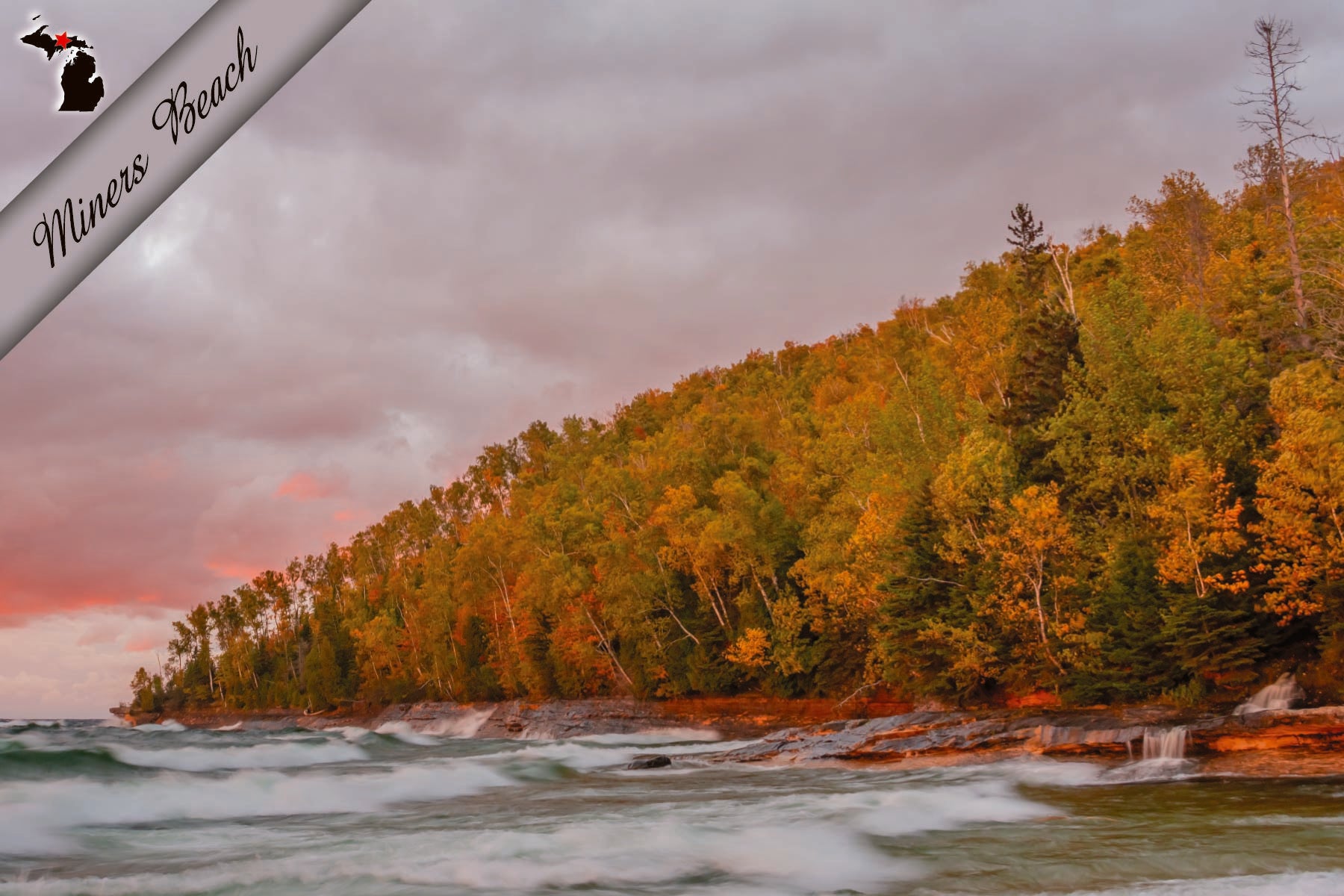 MINERS BEACH - 4"x6" Michigan Postcard