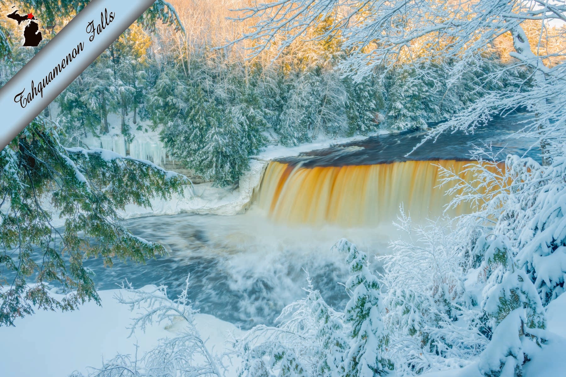 TAHQUAMENON FALLS - 4"x6" Michigan Postcard
