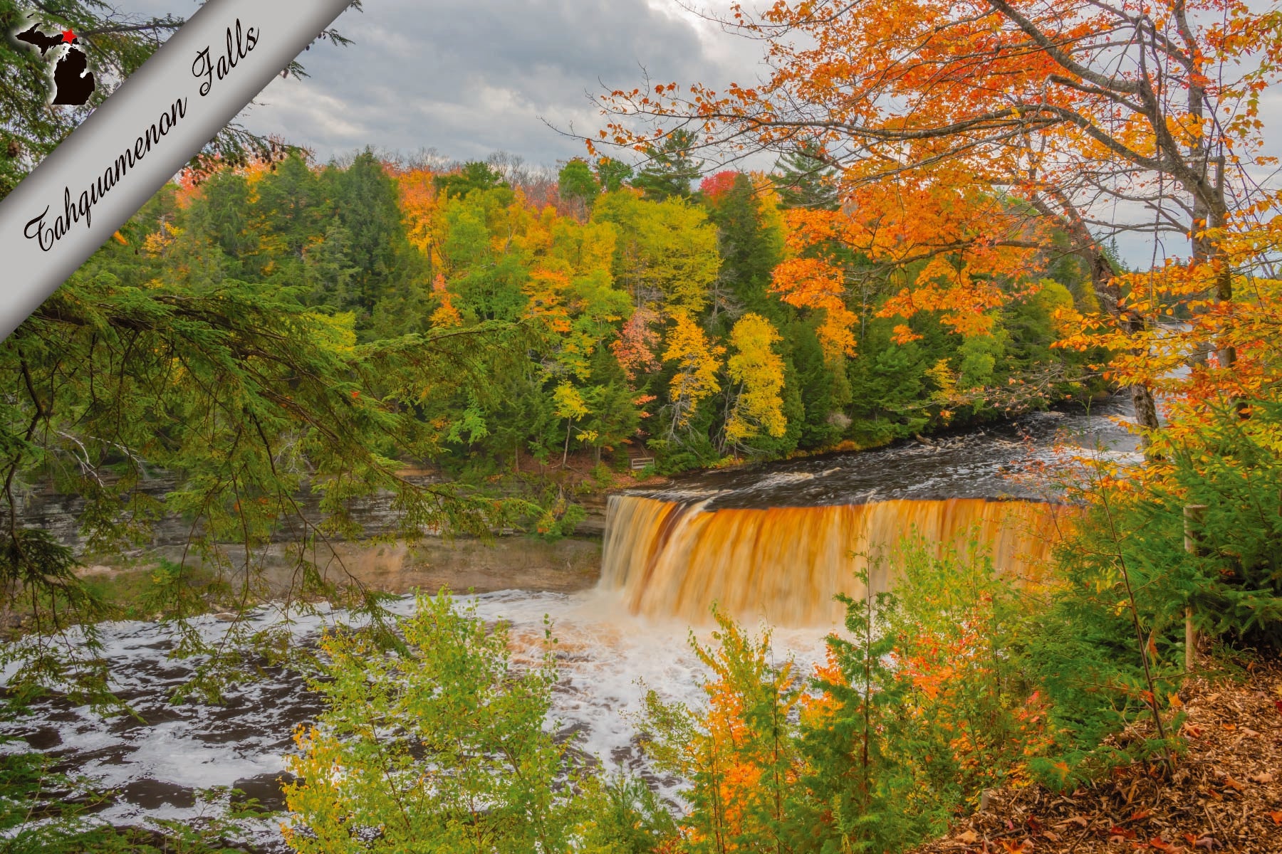 TAHQUAMENON FALLS - 4"x6" Michigan Postcard