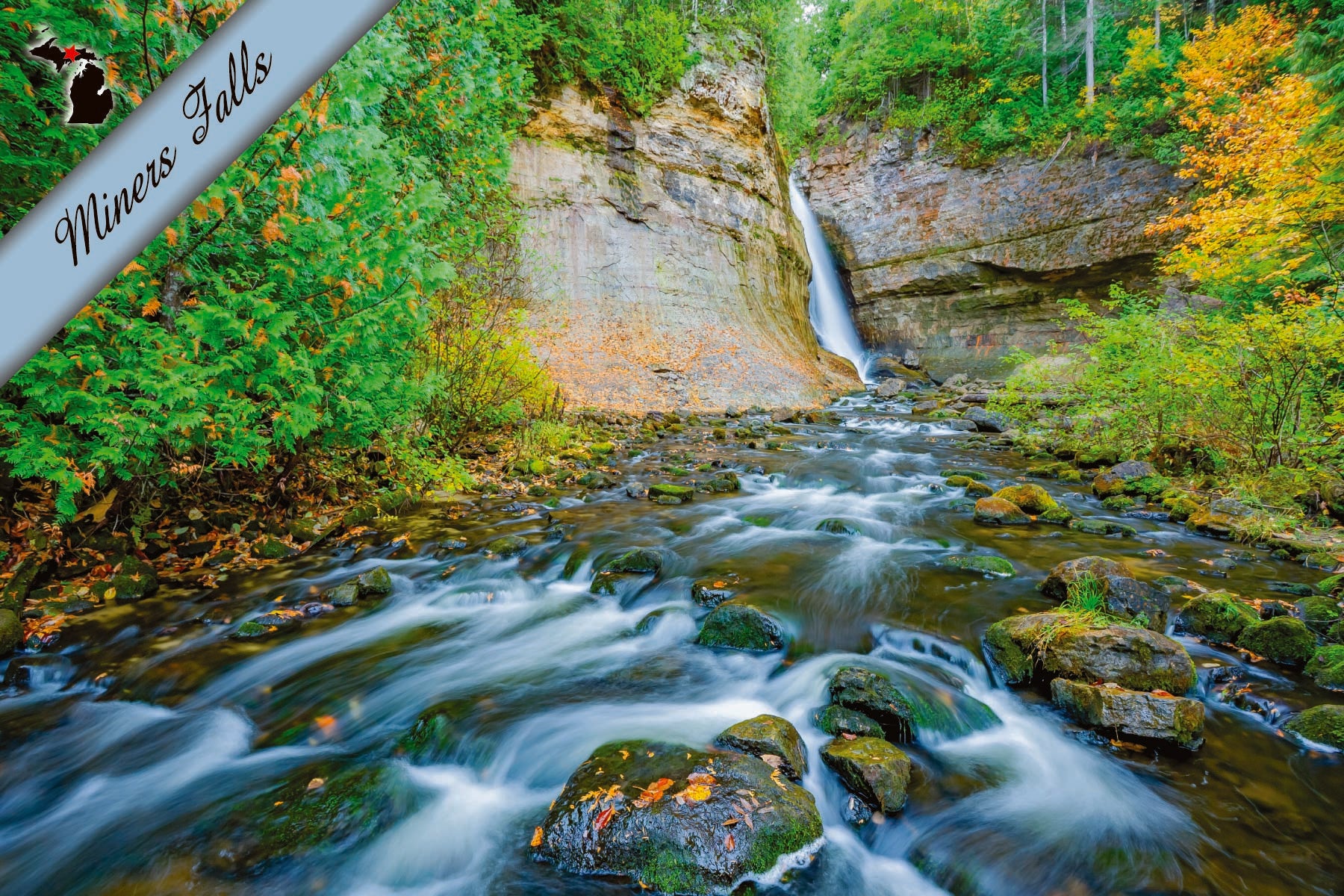 MINERS FALLS - 4"x6" Quality Michigan Postcard