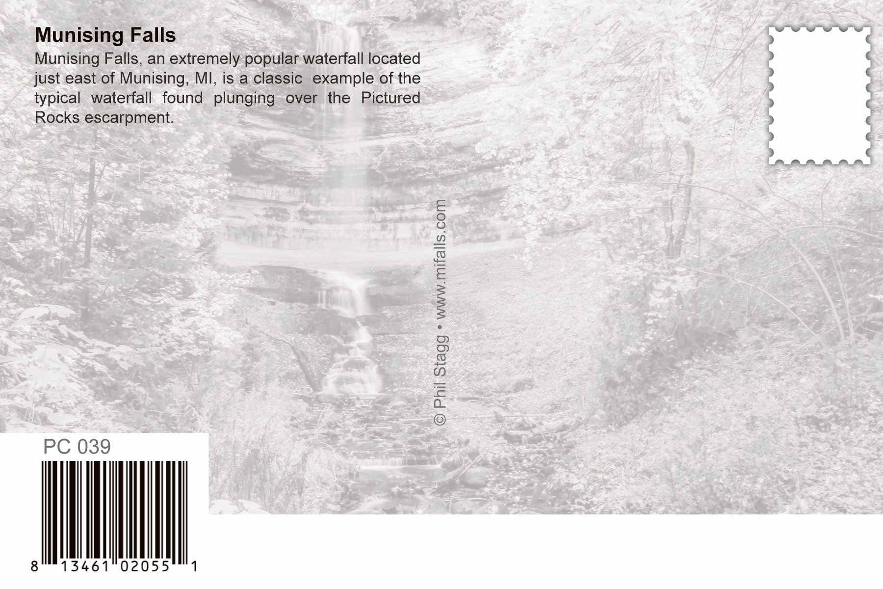 MUNISING FALLS - 4"x6" Quality Michigan Postcard