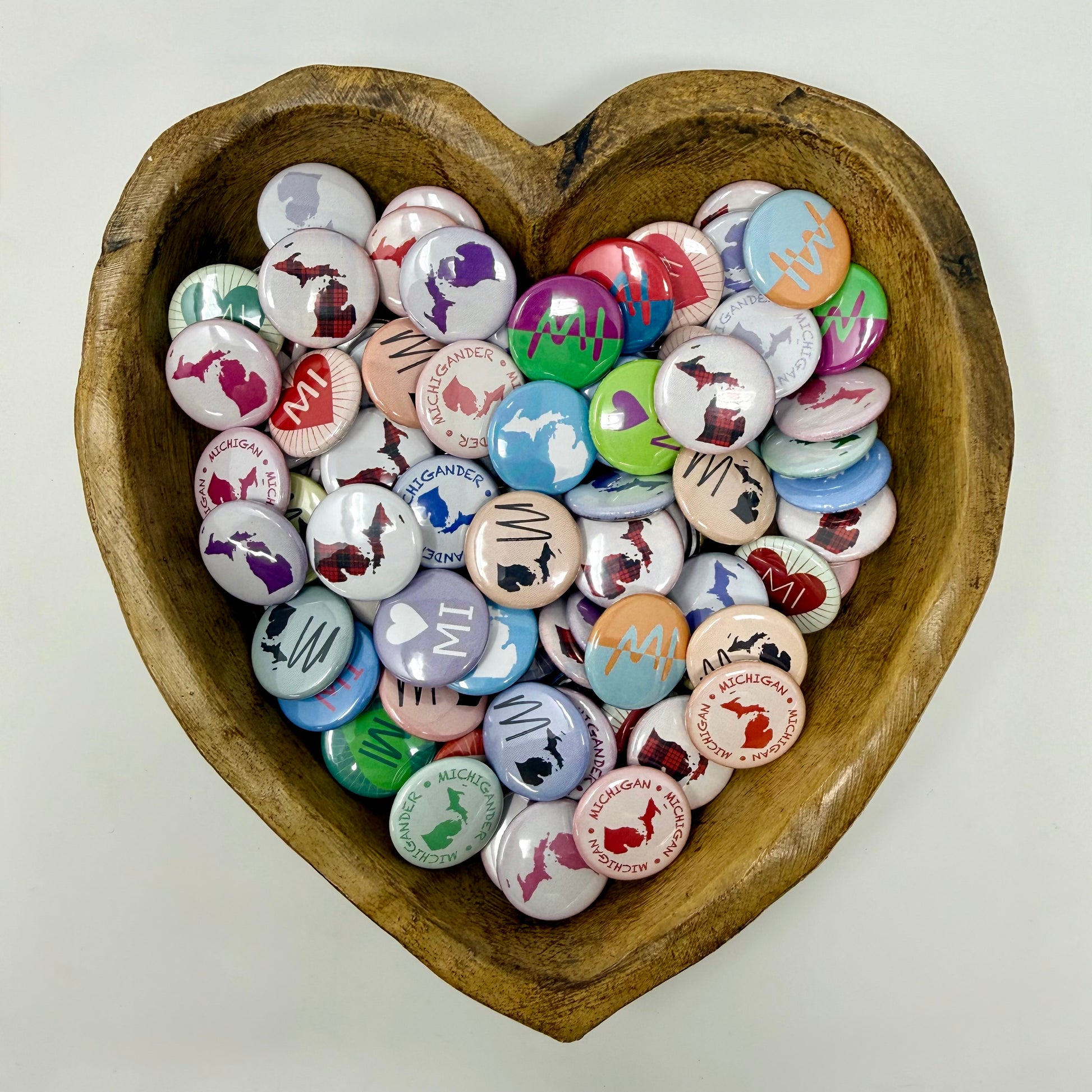 Michigan 1" Pins – Various Designs (Case of 50)