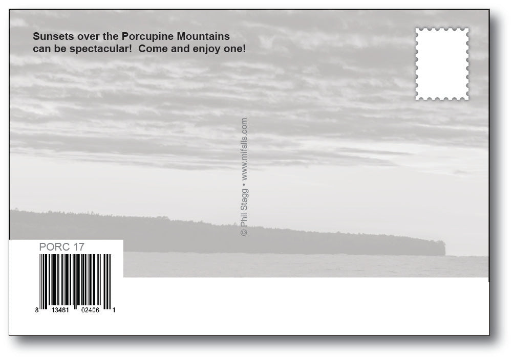 PORCUPINE MOUNTAINS SUNSET - 4"x6" Quality Postcard