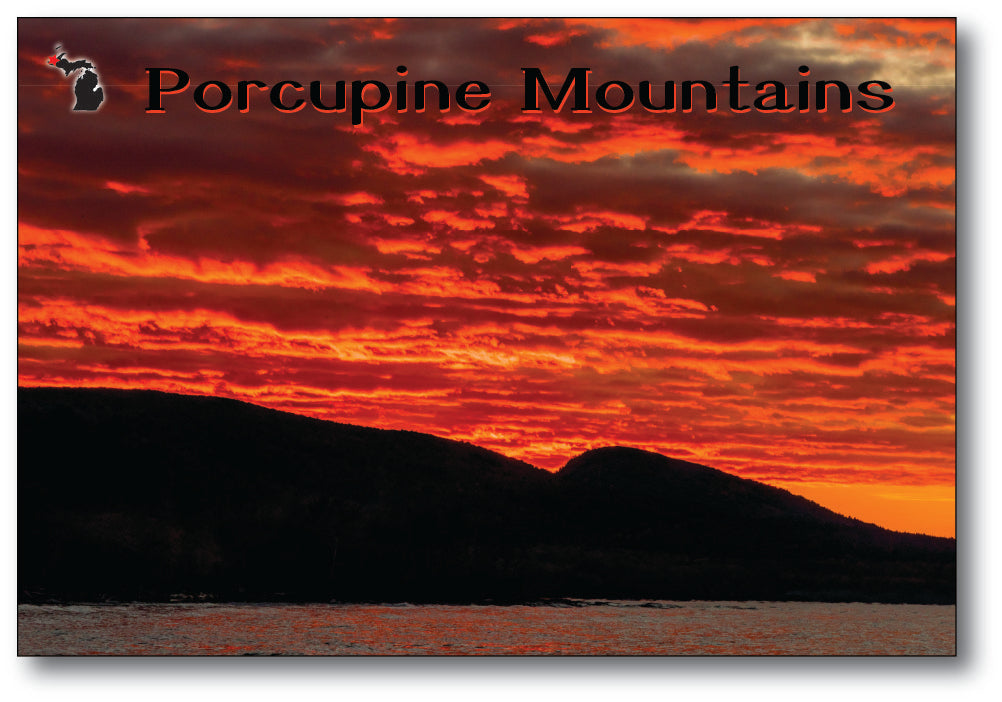PORCUPINE MOUNTAINS SUNSET - 4"x6" Quality Postcard