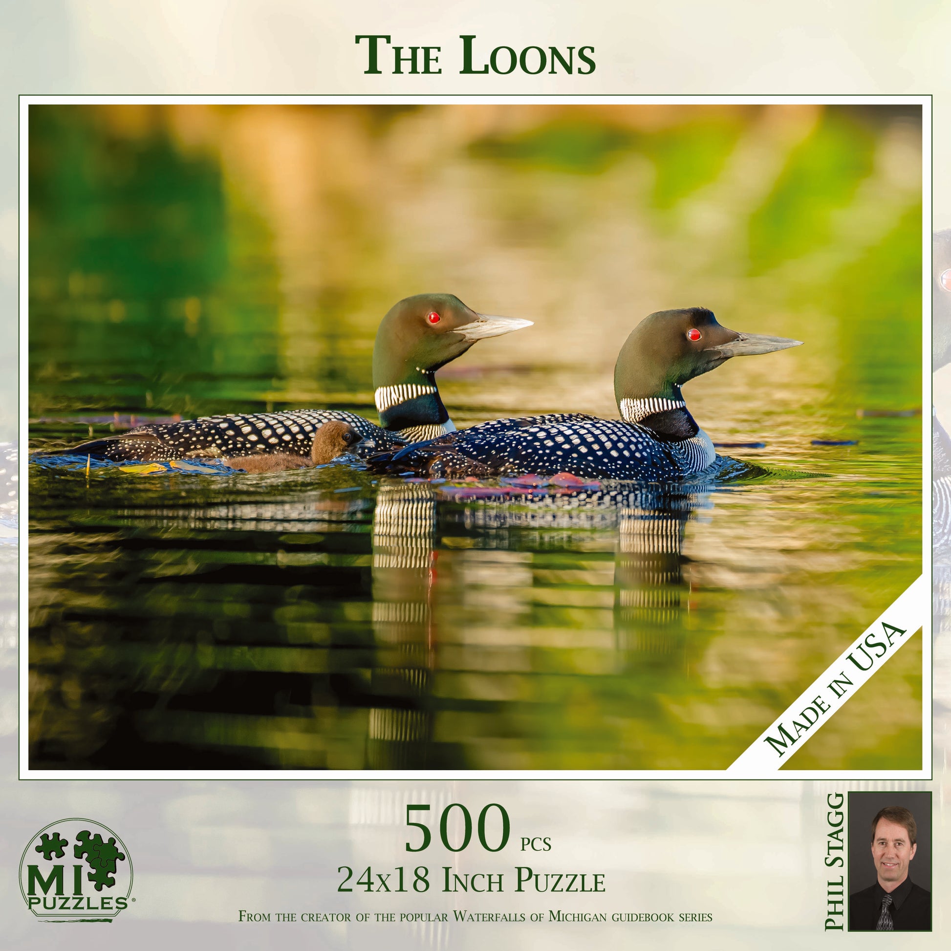 THE LOONS - 500 Piece Jigsaw Puzzle - MI Puzzles by Phil Stagg Photography