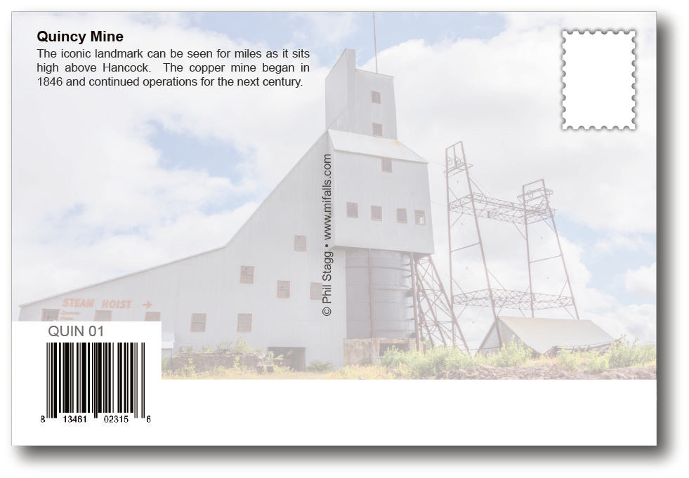 QUINCY MINE - 4"x6" Quality Michigan Postcard