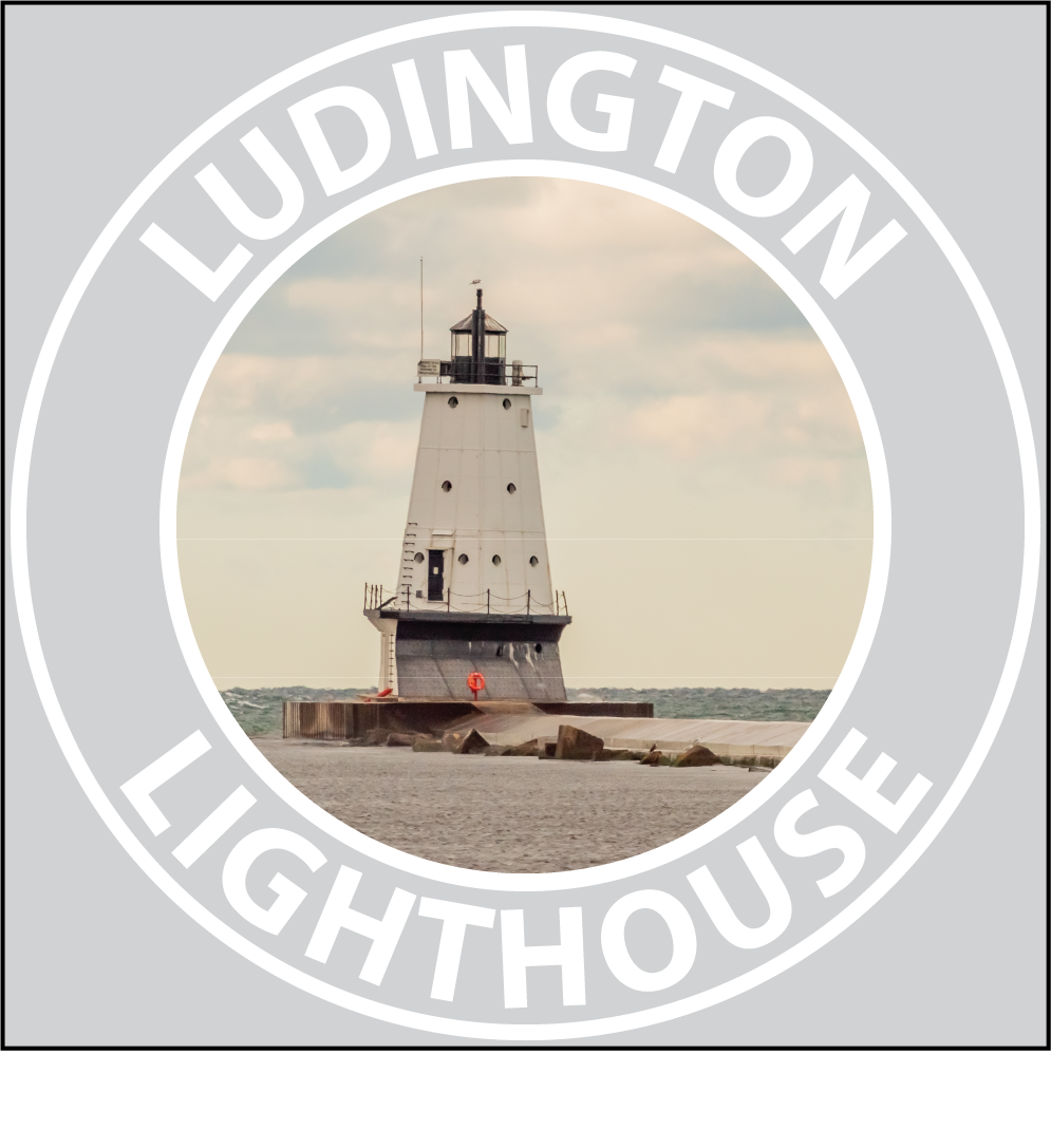 Image of LUDINGTON LIGHTHOUSE Sticker - 3 1/4