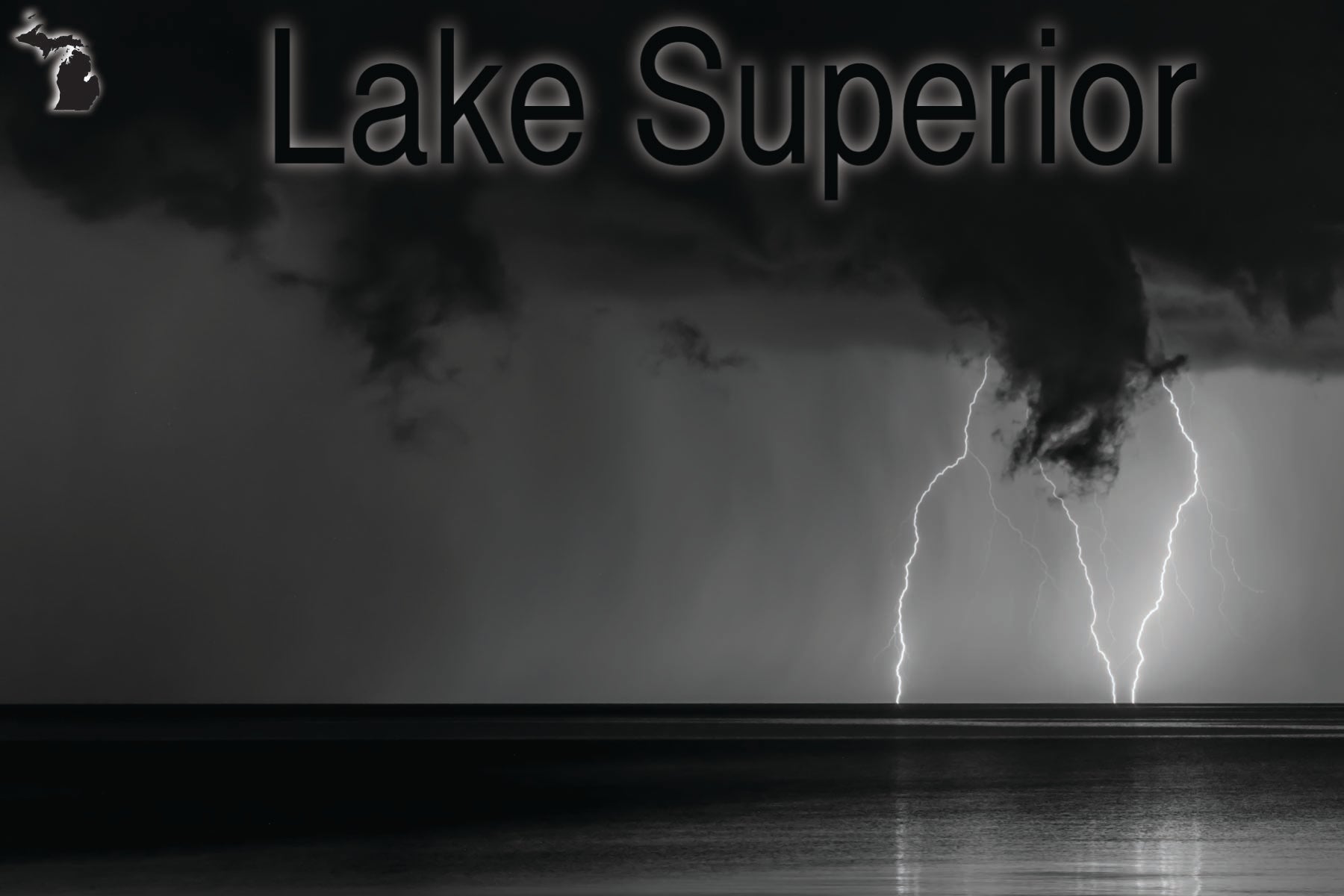 LAKE SUPERIOR - LIGHTNING - 4"x6" Quality Michigan Postcard