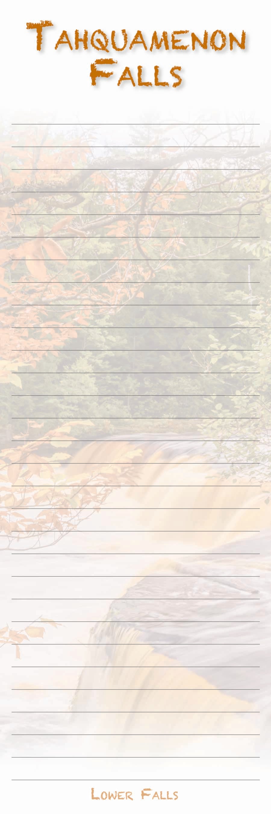 Lower Tahquamenon Falls - 3"x9" Magnetic Notepad - 50 sheets