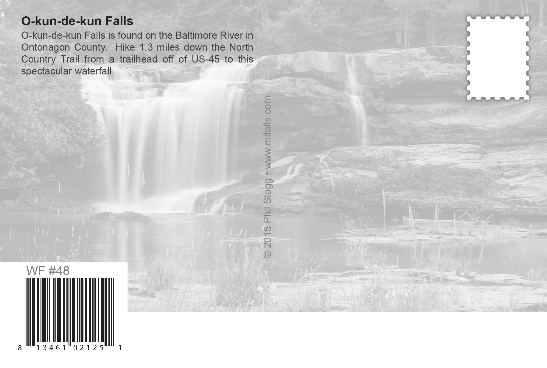 O-KUN-DE-KUN FALLS - 4"x6" Postcard