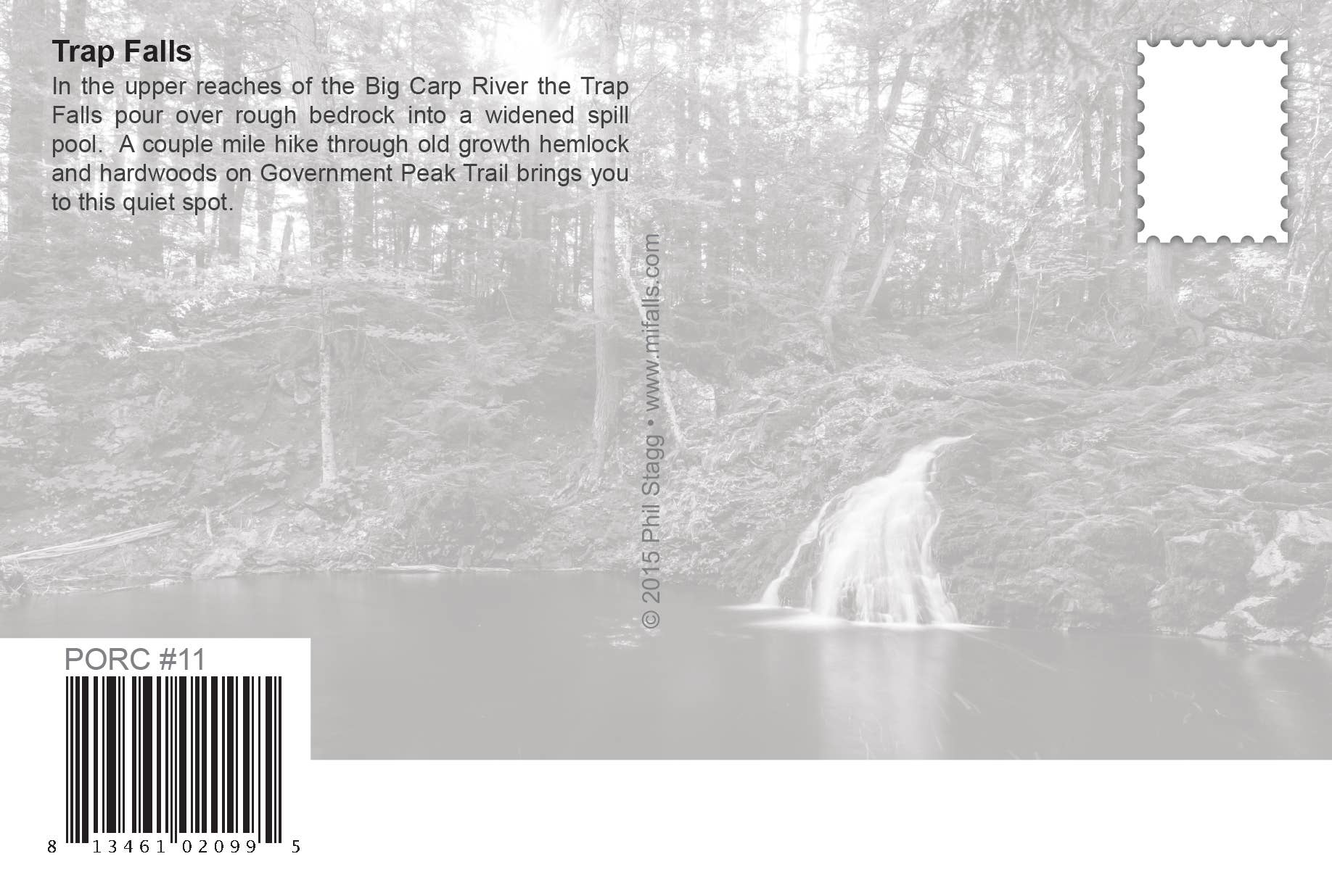 Image of TRAP FALLS - Michigan Postcard