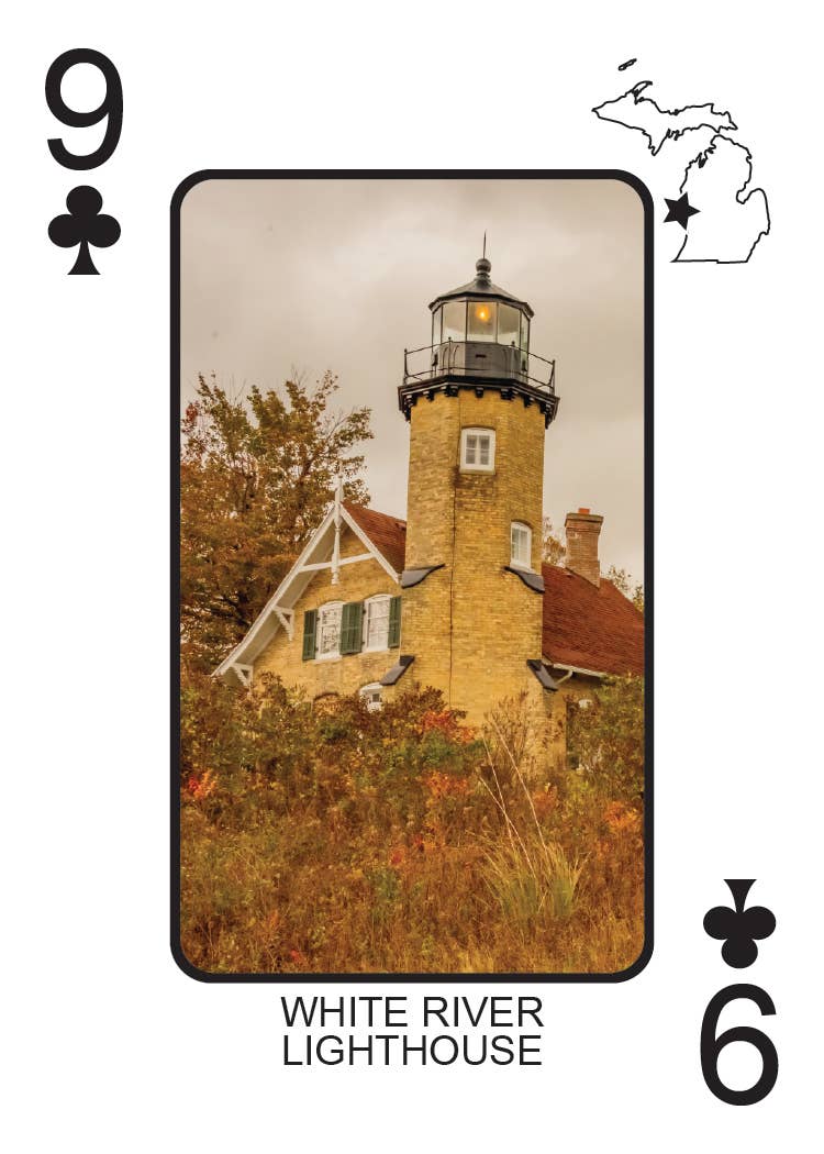 Image of LIGHTHOUSES OF MICHIGAN - Playing Cards - Euchre Friendly