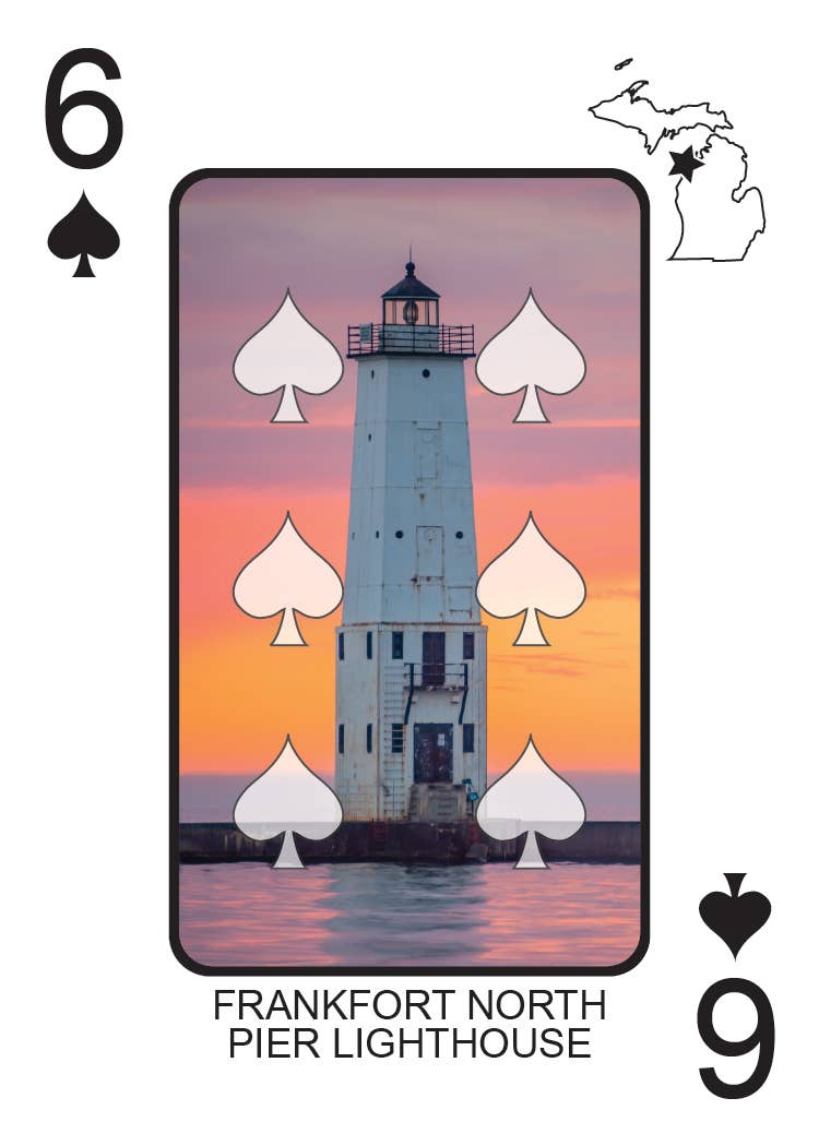 Image of LIGHTHOUSES OF MICHIGAN - Playing Cards - Euchre Friendly