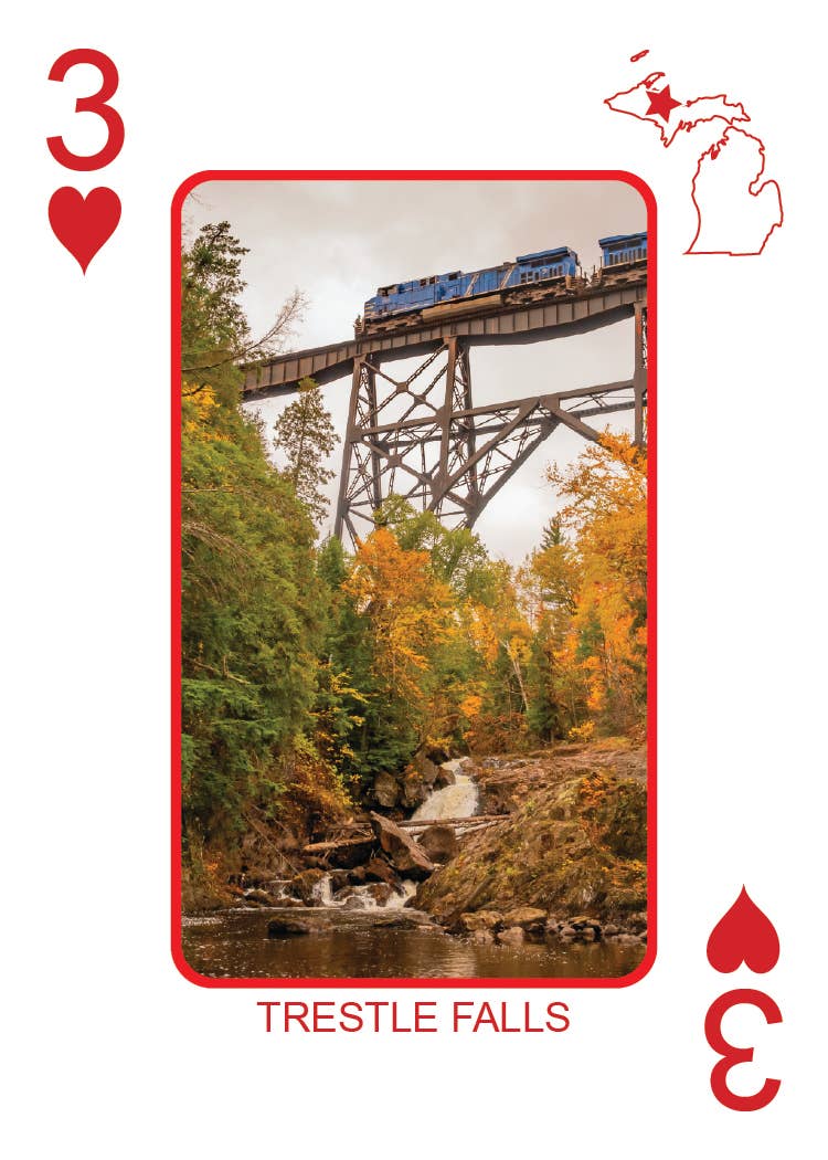 WATERFALLS OF MICHIGAN - Playing Cards - Euchre Friendly
