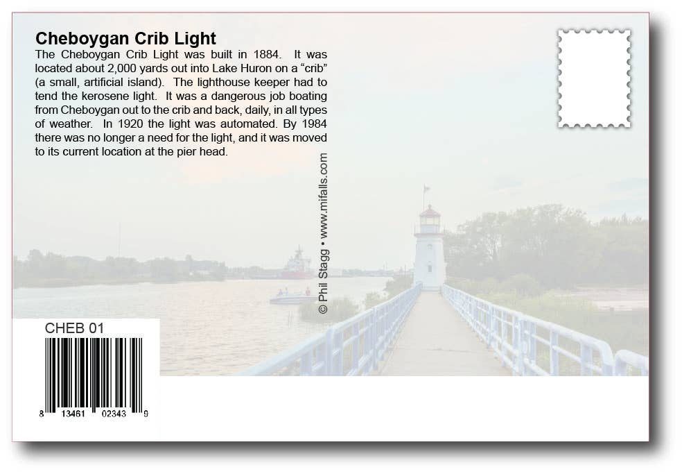 Image of CHEYBOYGAN LIGHT - Michigan Postcard