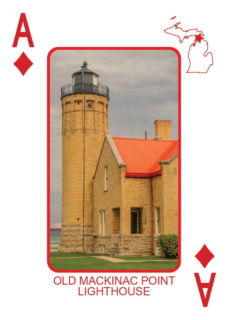 Image of LIGHTHOUSES OF MICHIGAN - Playing Cards - Euchre Friendly