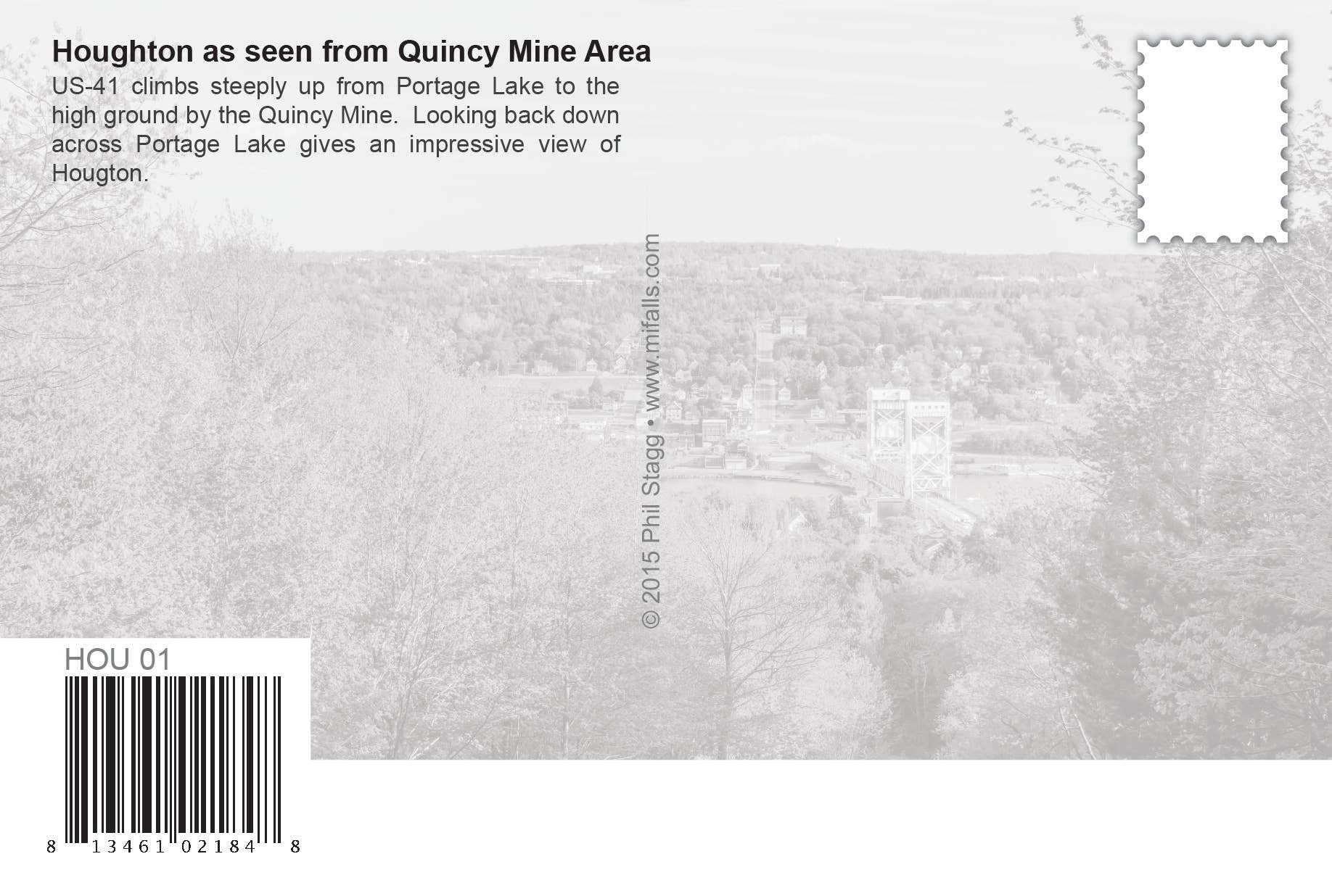 Image of HOUGHTON OVERLOOK - Michigan Postcard