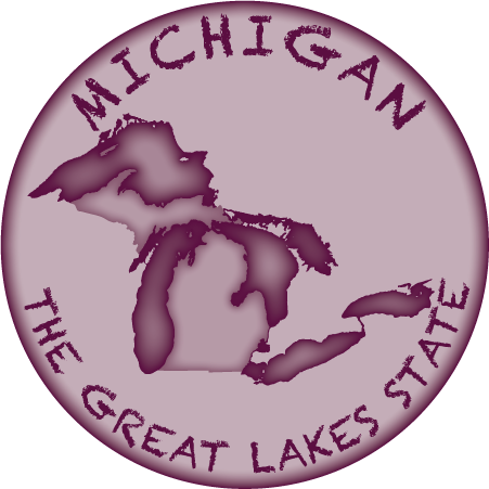 MICHIGAN | THE GREAT LAKES STATE | 3" BUTTON MAGNET