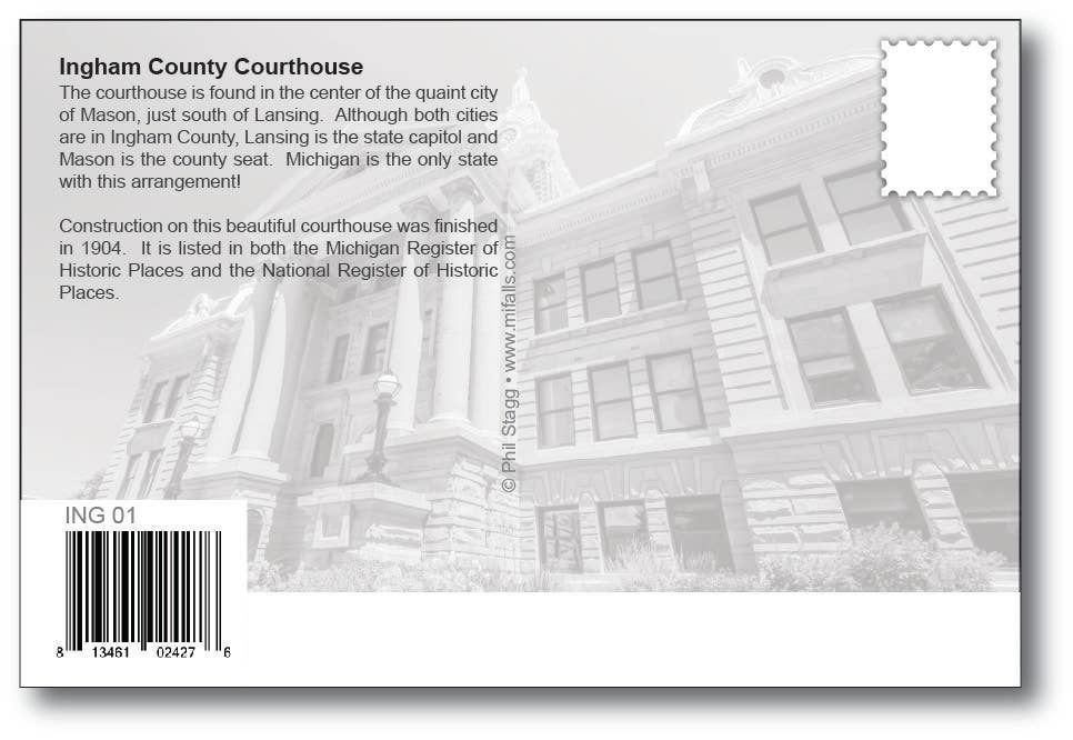 INGHAM COUNTY COURTHOUSE Postcard